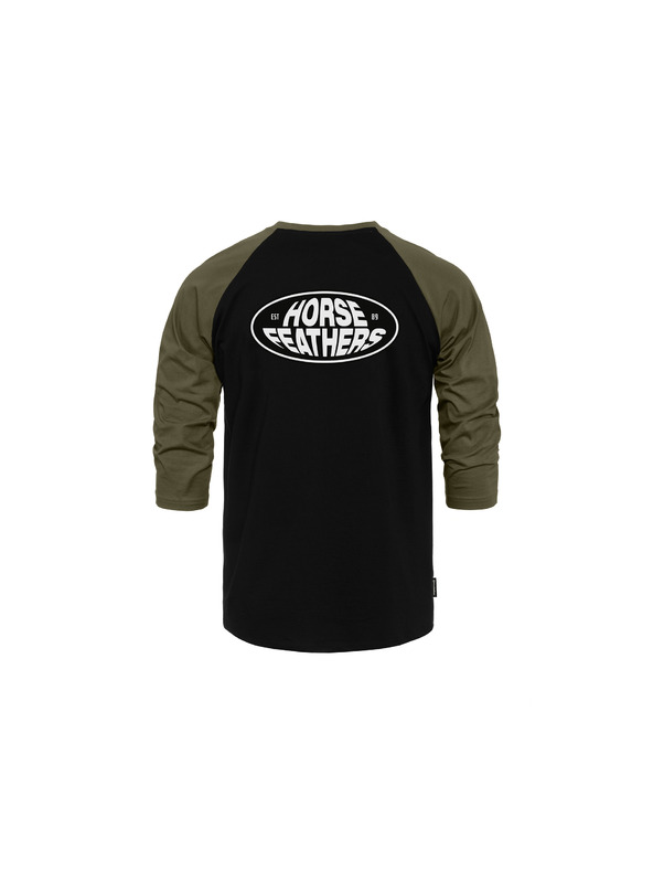 Horsefeathers Triko Dynamo Raglan - black/burnt olive HORSEFEATHERS