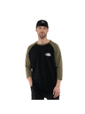 Horsefeathers Triko Dynamo Raglan - black/burnt olive HORSEFEATHERS