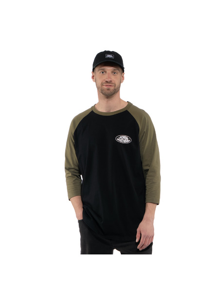 Horsefeathers Triko Dynamo Raglan - black/burnt olive HORSEFEATHERS