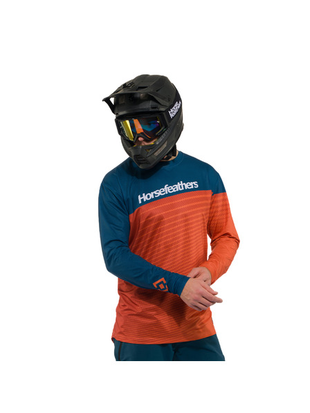 Horsefeathers Pánská bike dres Quantum petrol/burnt orange HORSEFEATHERS