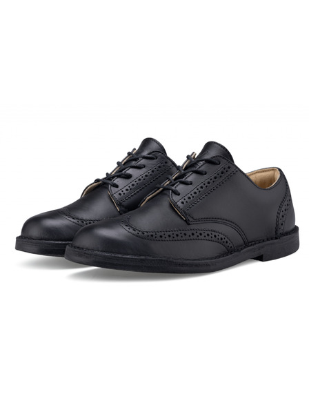 Vasky Pánské černé kožené polobotky - jarní / podzimní boty, obuv Vasky Brogue Low Noir