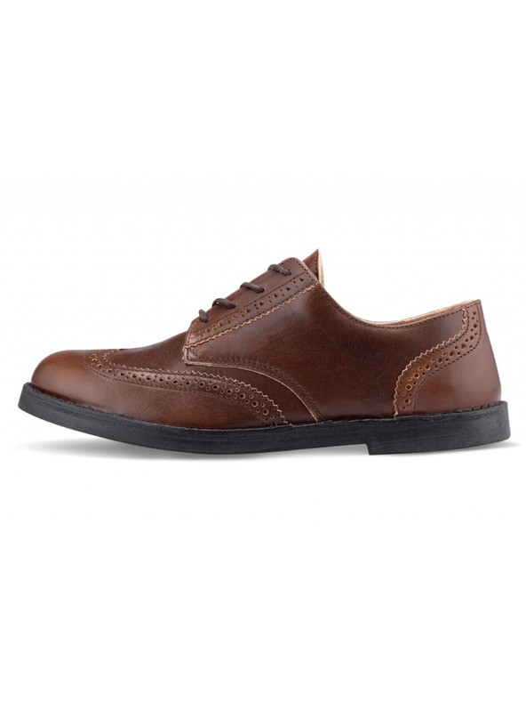 Vasky Pánské elegantní kožené polobotky tmavě hnědé - jarní / podzimní boty Vasky Brogue Low Dark