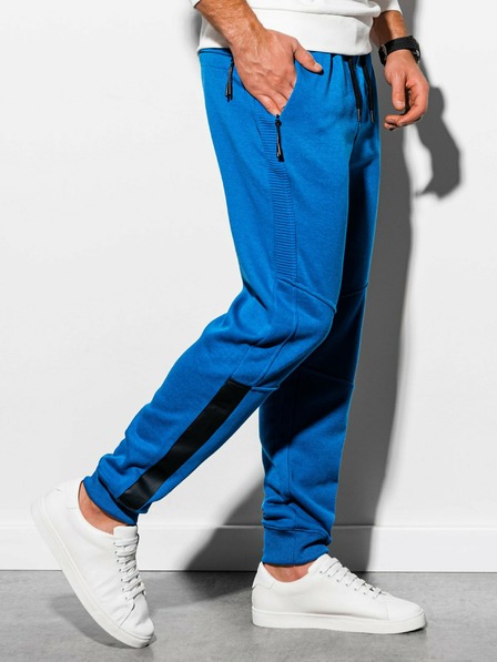 Ombre Clothing Modré pánské tepláky Ombre Clothing P920