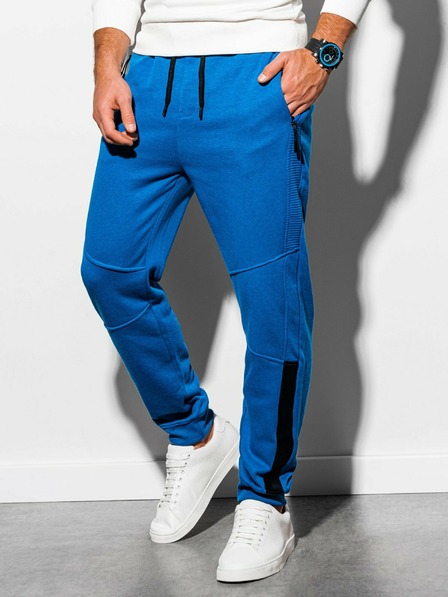 Ombre Clothing Modré pánské tepláky Ombre Clothing P920