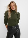 GAP Khaki dámský basic rolák s nabíraným rukávem GAP