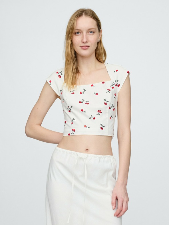 GAP Lněný crop top GAP