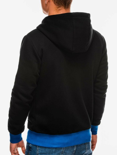 Ombre Clothing Modro-černá pánská mikina na zip s kapucí B297