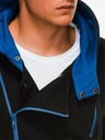 Ombre Clothing Modro-černá pánská mikina na zip s kapucí B297