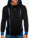 Ombre Clothing Modro-černá pánská mikina na zip s kapucí B297