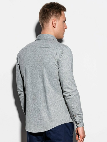 Ombre Clothing Šedá pánská košile K540