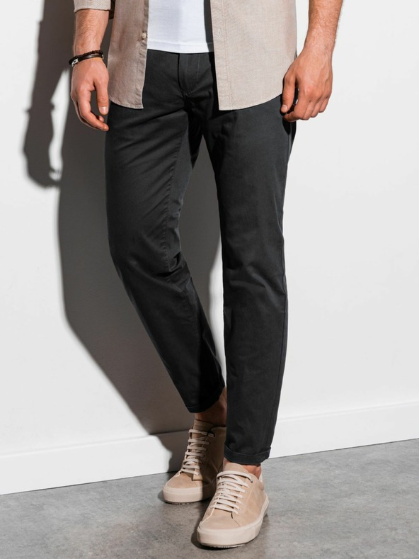 Ombre Clothing Černé pánské chino kalhoty Ombre Clothing