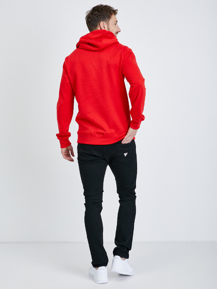 Ombre Clothing Červená pánská basic mikina s kapucí Ombre Clothing