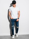 Ombre Clothing Bílé pánské basic polo tričko Ombre Clothing