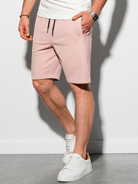 Ombre Clothing Růžové pánské teplákové kraťasy Ombre Clothing W291