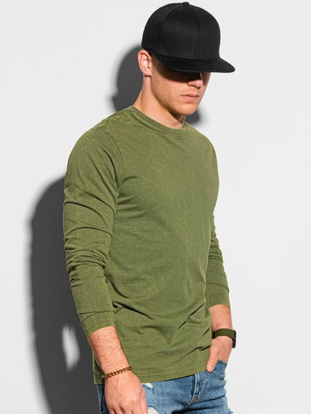 Ombre Clothing Zelené pánské basic tričko Ombre Clothing