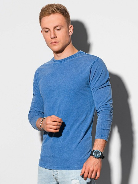Ombre Clothing Modré pánské basic tričko Ombre Clothing