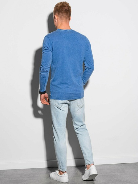 Ombre Clothing Modré pánské basic tričko Ombre Clothing