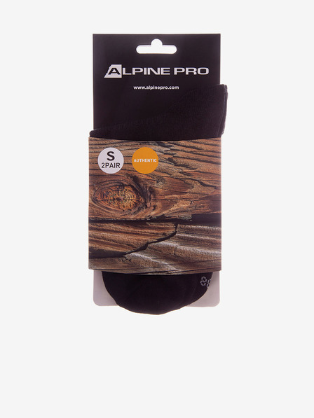 ALPINE PRO Černé unisex ponožky - 2 páry ALPINE PRO 2ULIANO