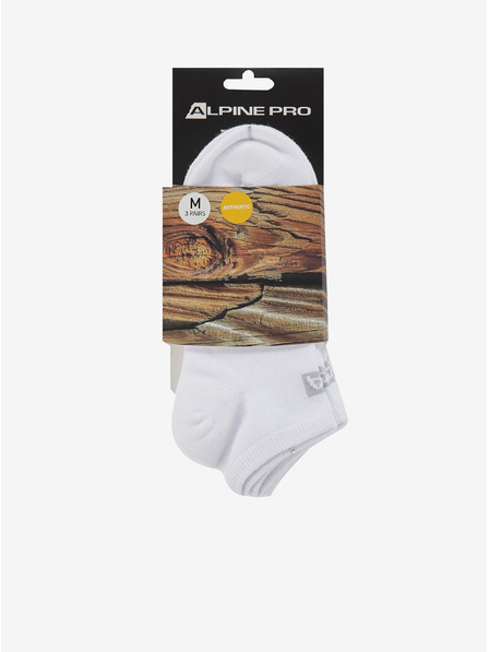 ALPINE PRO Sada tří párů unisex ponožek v bílé barvě ALPINE PRO 3UNICO
