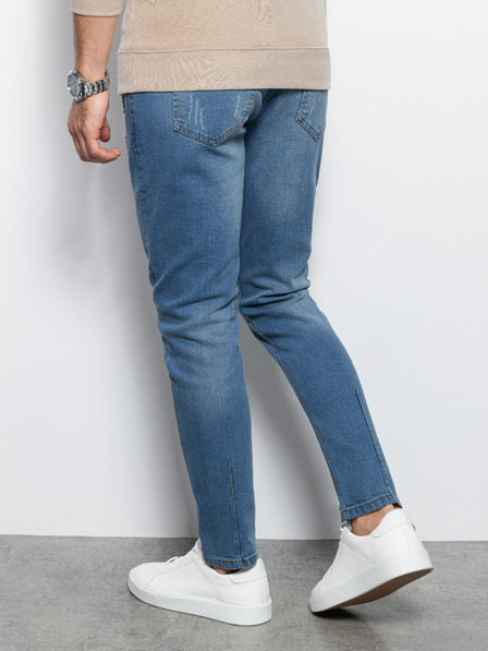Ombre Clothing Modré pánské skinny fit džíny Ombre Clothing P1060
