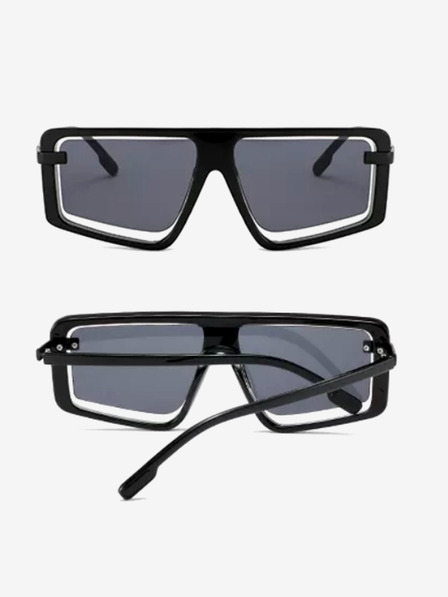 VEYREY Černé unisex sluneční brýle VeyRey Oversize Jonas