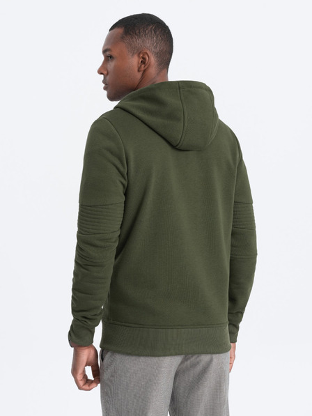 Ombre Clothing Khaki pánská mikina s kapucí Ombre Clothing