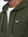 Ombre Clothing Khaki pánská mikina s kapucí Ombre Clothing