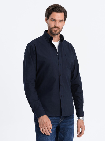 Ombre Clothing Tmavě modrá pánská košile Ombre Clothing