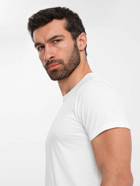 Ombre Clothing Bílé pánské basic tričko Ombre Clothing