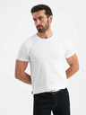 Ombre Clothing Bílé pánské basic tričko Ombre Clothing