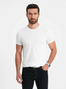 Ombre Clothing Bílé pánské basic tričko Ombre Clothing
