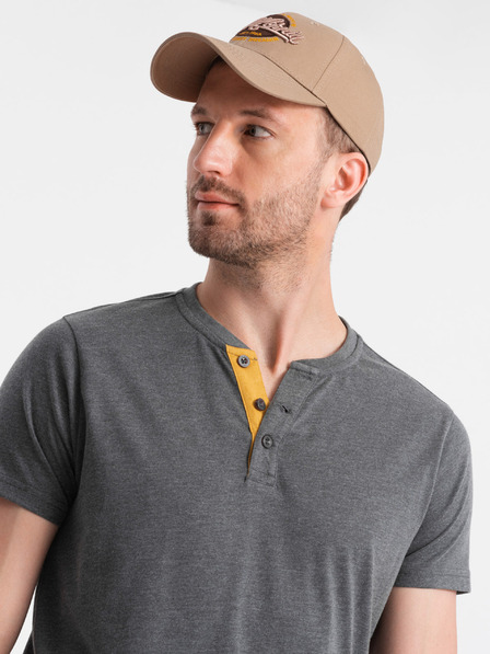 Ombre Clothing Šedé pánské tričko s kulatým výstřihem Ombre Clothing