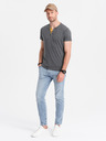 Ombre Clothing Šedé pánské tričko s kulatým výstřihem Ombre Clothing