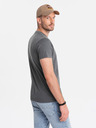 Ombre Clothing Šedé pánské tričko s kulatým výstřihem Ombre Clothing