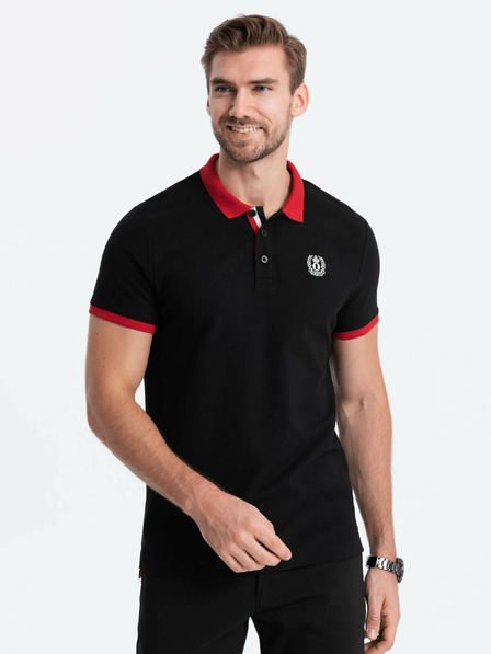 Ombre Clothing Černé pánské polo tričko Ombre Clothing