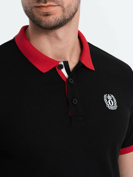 Ombre Clothing Černé pánské polo tričko Ombre Clothing
