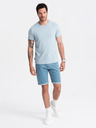 Ombre Clothing Světle modré pánské basic tričko Ombre Clothing