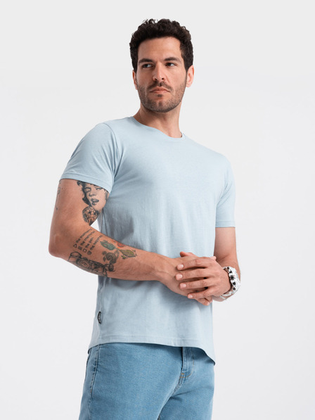 Ombre Clothing Světle modré pánské basic tričko Ombre Clothing