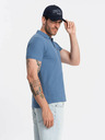 Ombre Clothing Modré pánské basic polo tričko Ombre Clothing