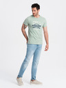 Ombre Clothing Mentolové pánské tričko s potiskem San Francisco Ombre Clothing