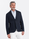 Ombre Clothing Tmavě modré pánské sako s kapsami Ombre Clothing