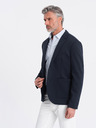 Ombre Clothing Tmavě modré pánské sako s kapsami Ombre Clothing