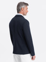 Ombre Clothing Tmavě modré pánské sako s kapsami Ombre Clothing