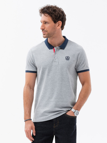 Ombre Clothing Šedé pánské polo tričko Ombre Clothing