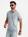 Ombre Clothing Šedé pánské žíhané tričko Ombre Clothing