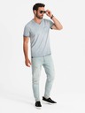 Ombre Clothing Šedé pánské žíhané tričko Ombre Clothing