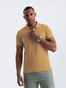 Ombre Clothing Hořčicové pánské basic polo tričko Ombre Clothing