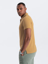 Ombre Clothing Hořčicové pánské basic polo tričko Ombre Clothing