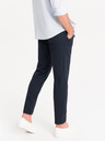 Ombre Clothing Tmavě modré pánské chino kalhoty s ozdobným páskem Ombre Clothing