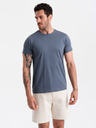 Ombre Clothing Modré pánské basic tričko Ombre Clothing